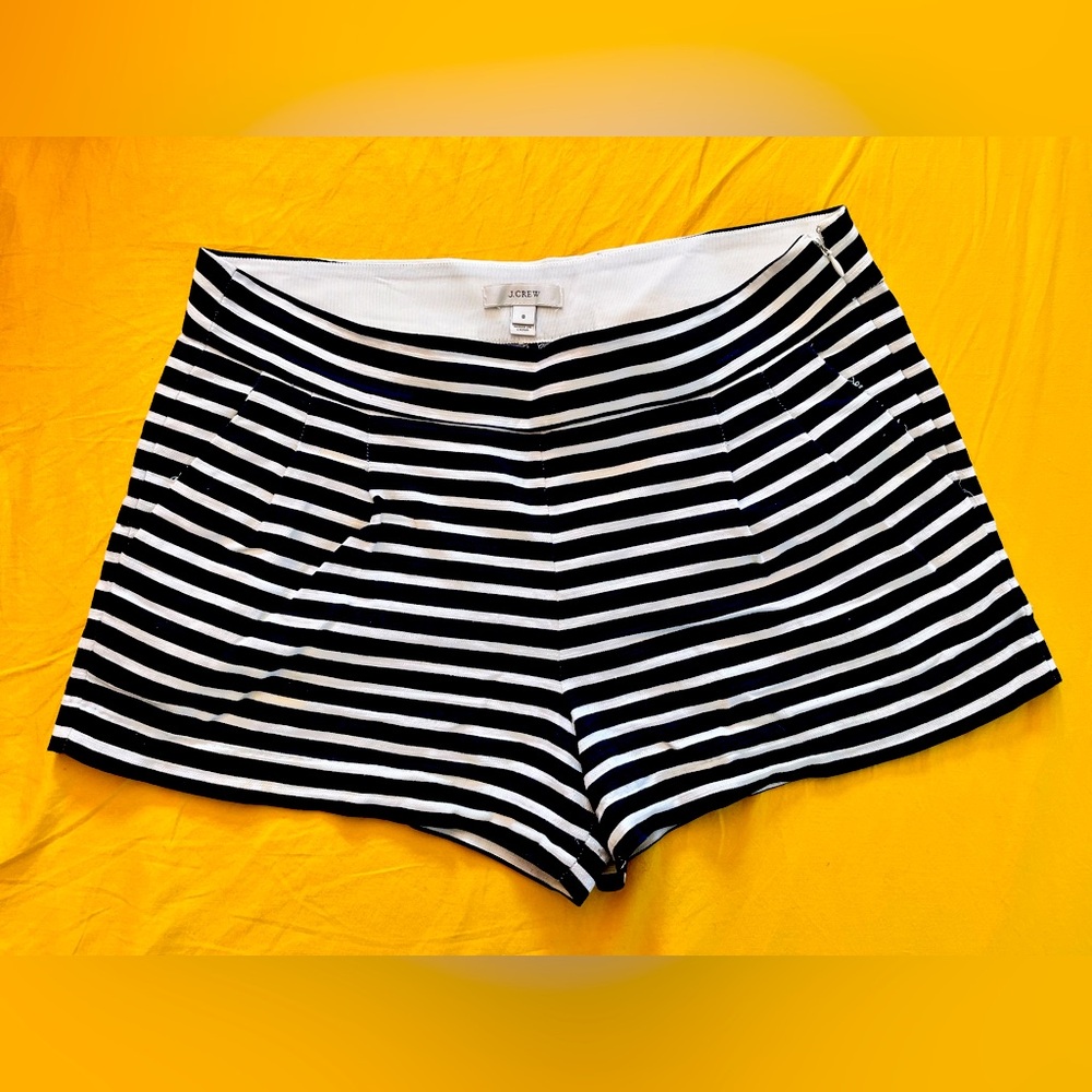 J Crew cotton/linen striped shorts